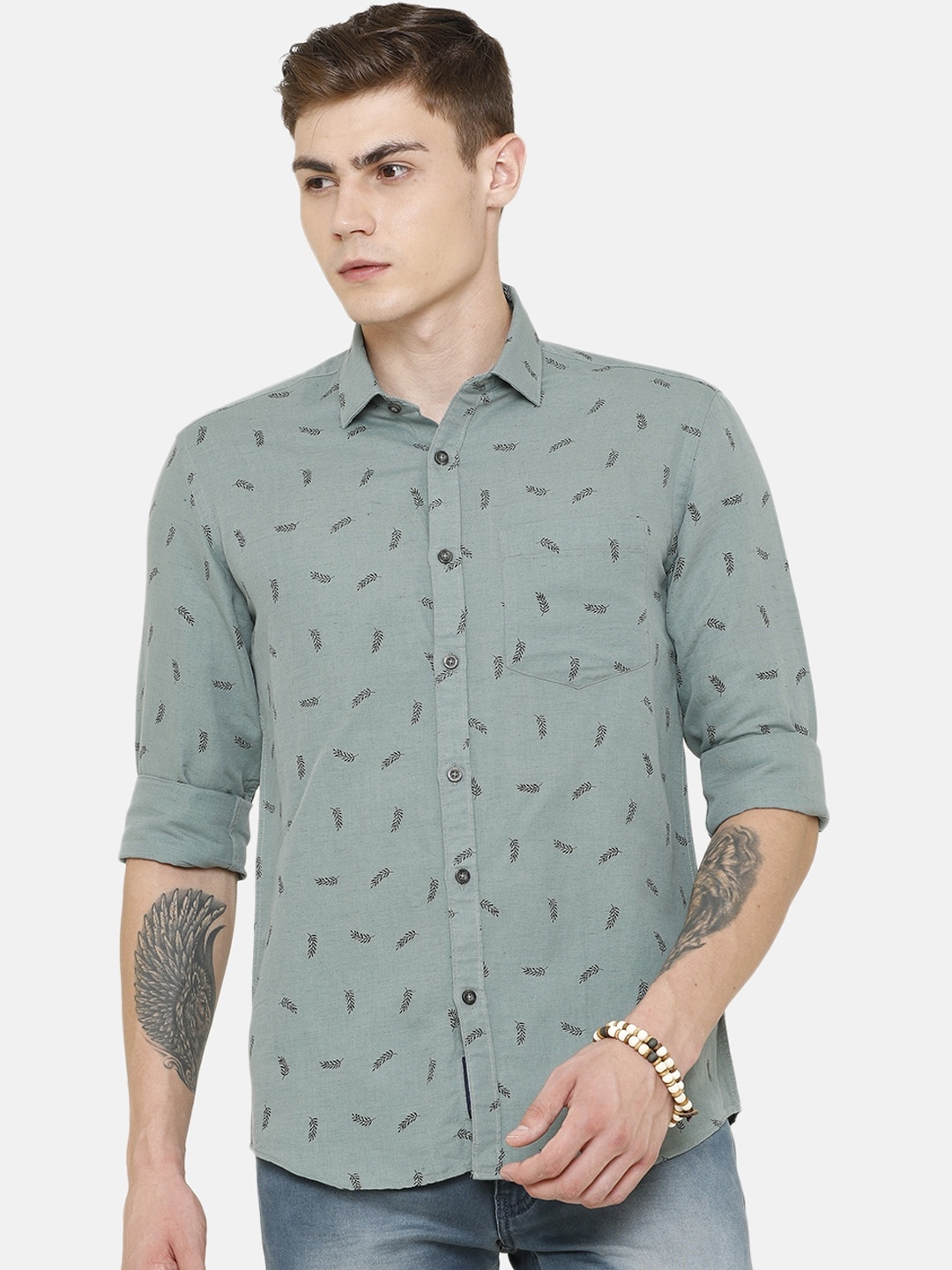 CAVALLO by Linen Club Men Linen Cotton Olive Green & Black Printed Sustainable Shirt
CAVALLO by Linen Club Men Linen Cotton Olive Green & Black Printed Sustainable Shirt