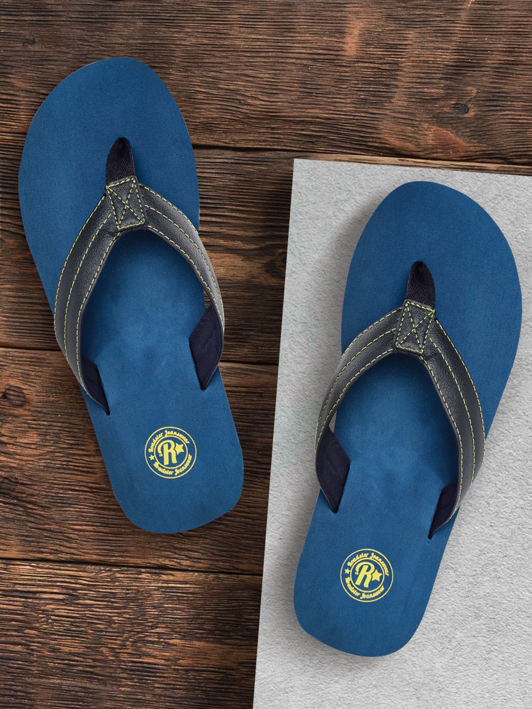 Roadster Men Navy Blue Solid Thong Flip-Flops