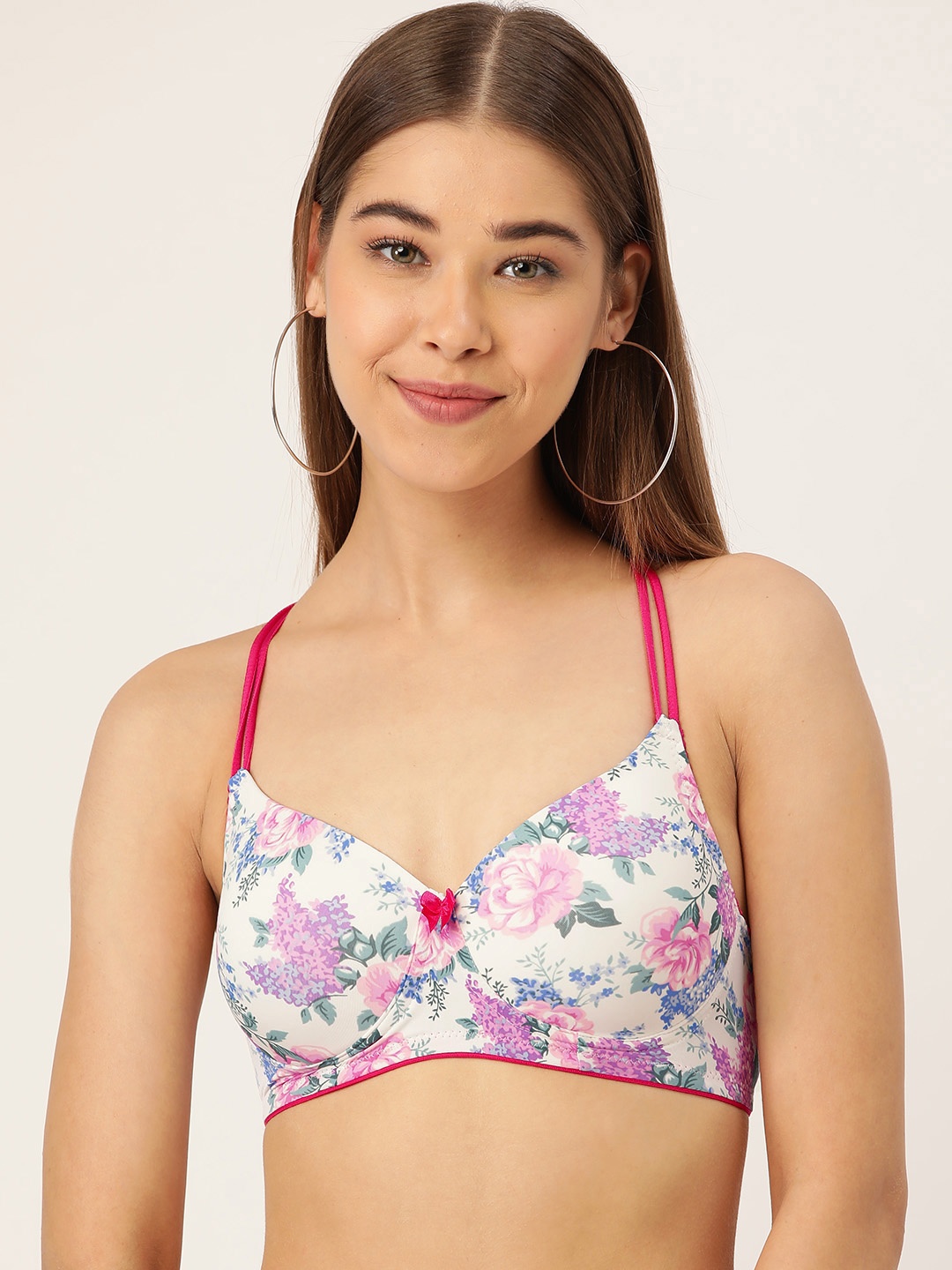 DressBerry Off-White & Pink Floral Print Non-Wired Lightly Padded Everyday Bra DRM-013
DressBerry Off-White & Pink Floral Print Non-Wired Lightly Padded Everyday Bra DRM-013