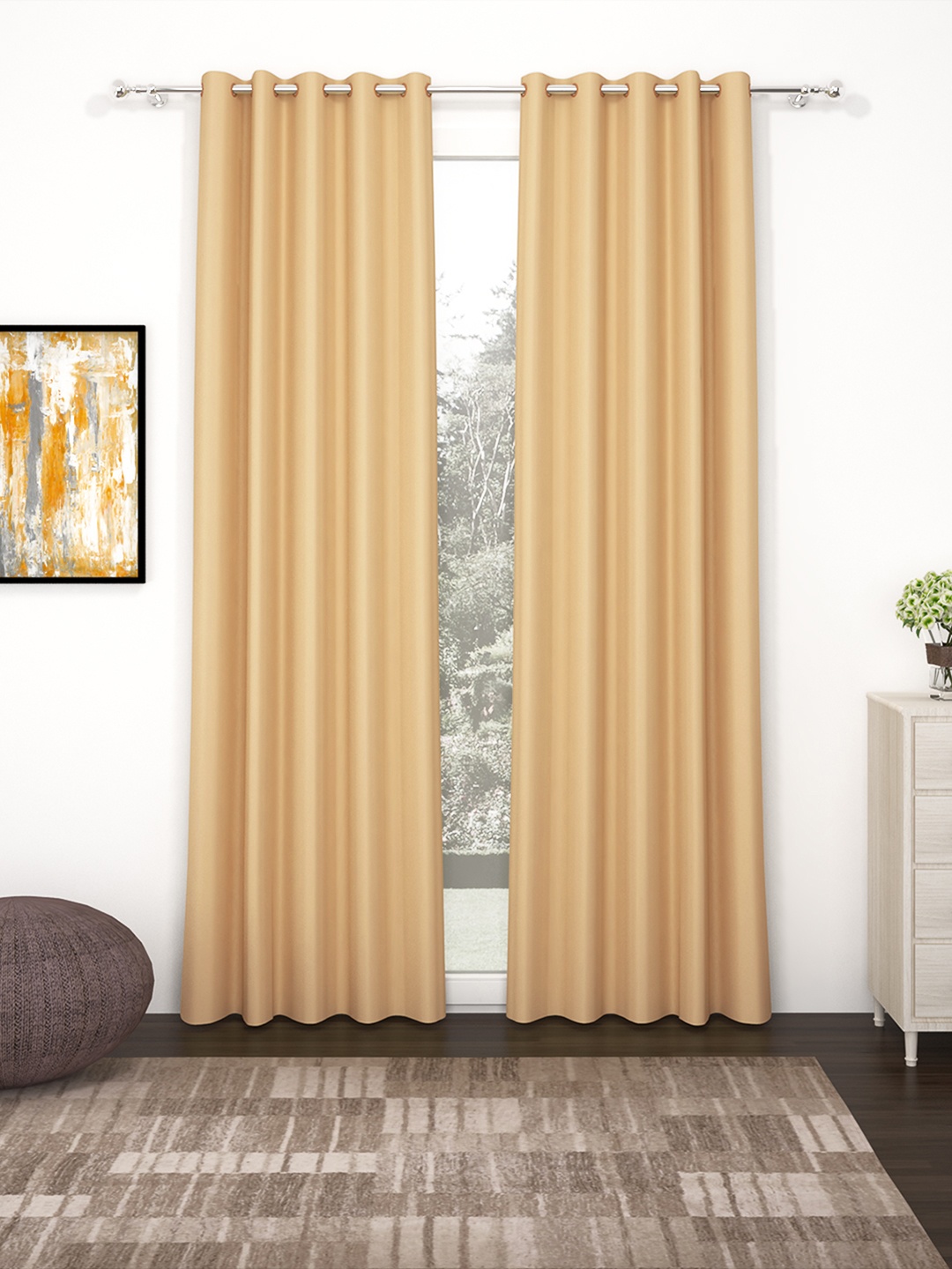 Story@Home Faux Silk Solid Solid 300GSM Cream Room Darkening Blackout Long Door Curtain - Set of 2
Story@Home Faux Silk Solid Solid 300GSM Cream Room Darkening Blackout Long Door Curtain - Set of 2