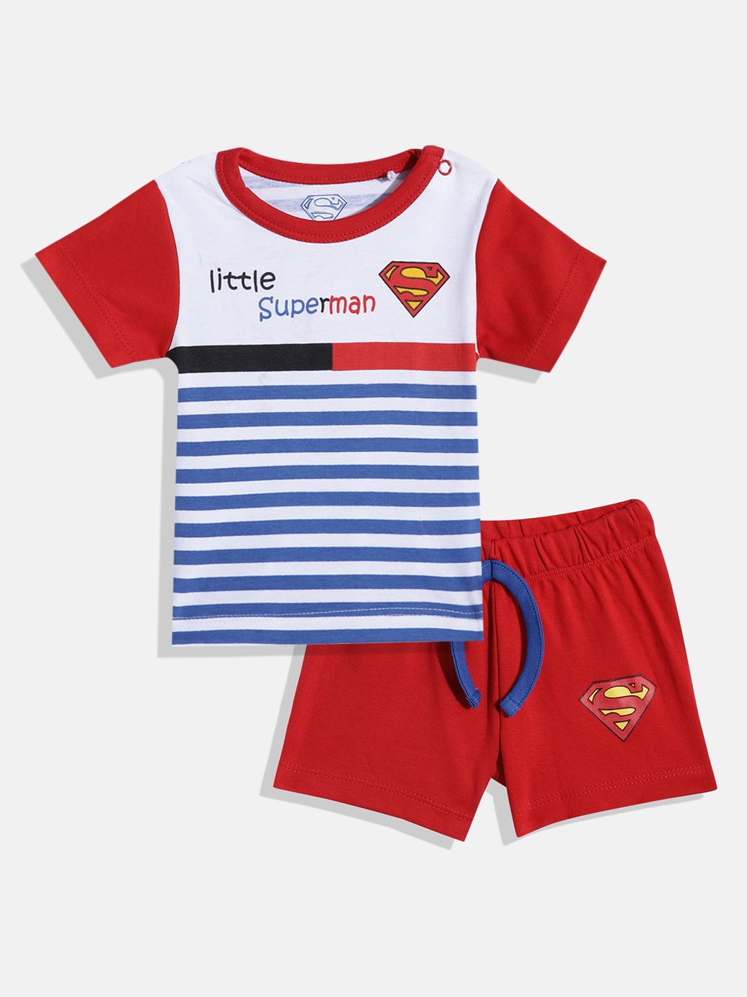 Moms Love Infant Boys Striped & Super-Man Printed Pure Cotton T-shirt with Shorts, White
Moms Love Infant Boys Striped & Super-Man Printed Pure Cotton T-shirt with Shorts, White