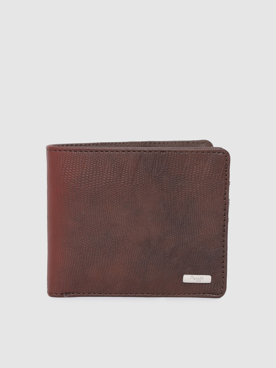 Baggit Men Brown Animal Textured Two Fold Wallet