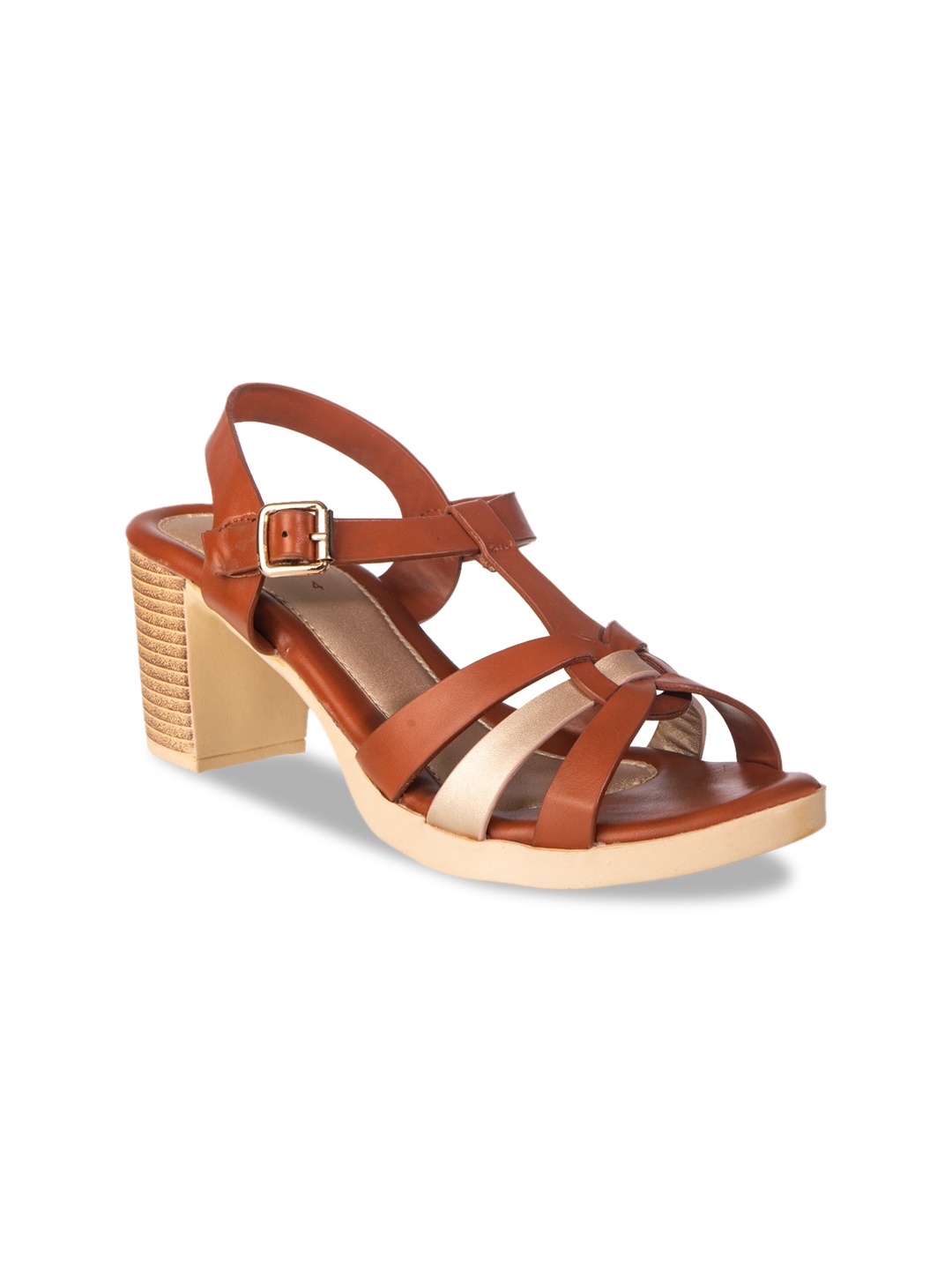 Khadims Women Brown Solid Block Heels