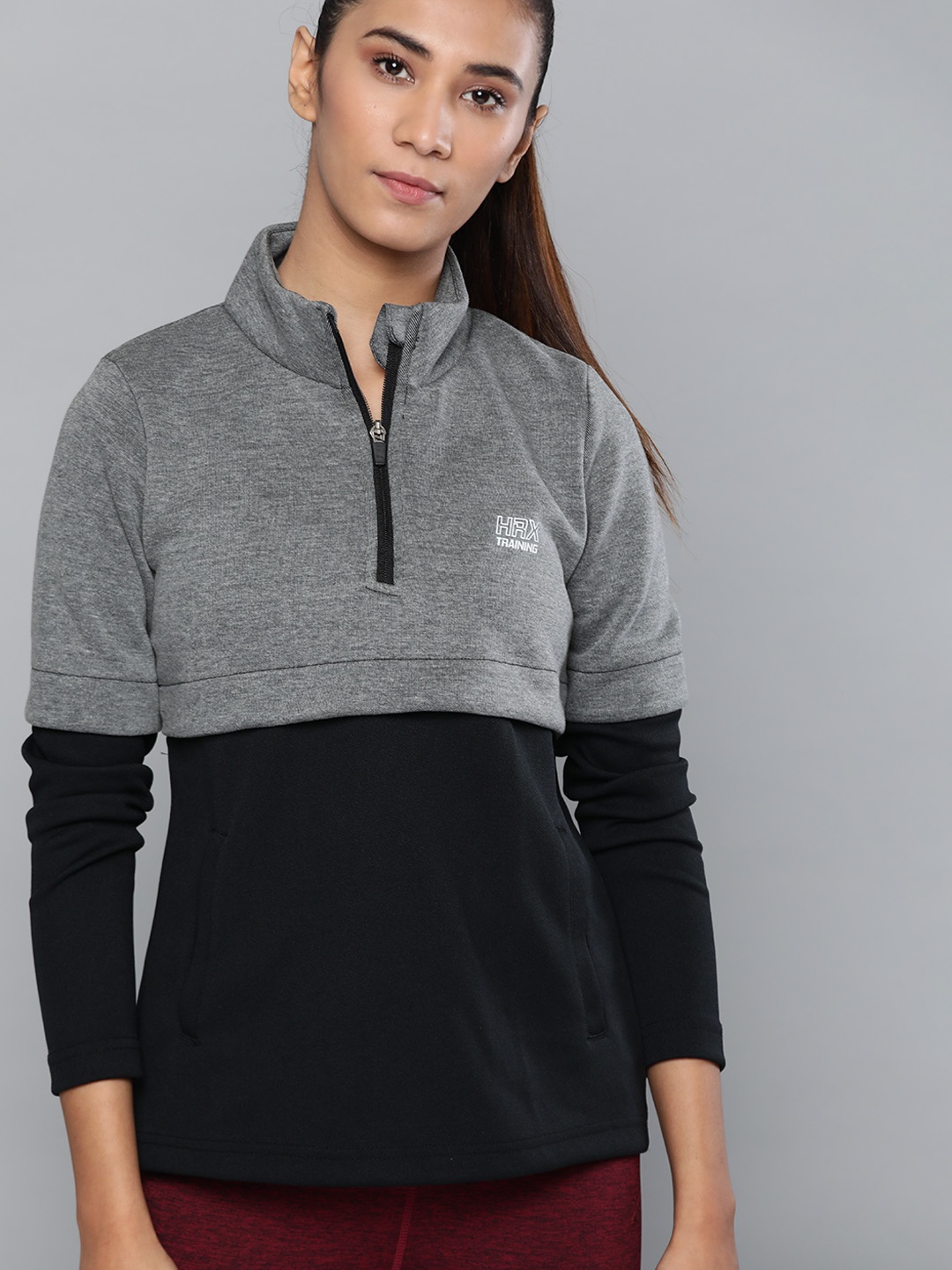 HRX by Hrithik Roshan Women Anthra Melange & Black Rapid-Dry Training Sweatshirt, Grey melange
HRX by Hrithik Roshan Women Anthra Melange & Black Rapid-Dry Training Sweatshirt, Grey melange