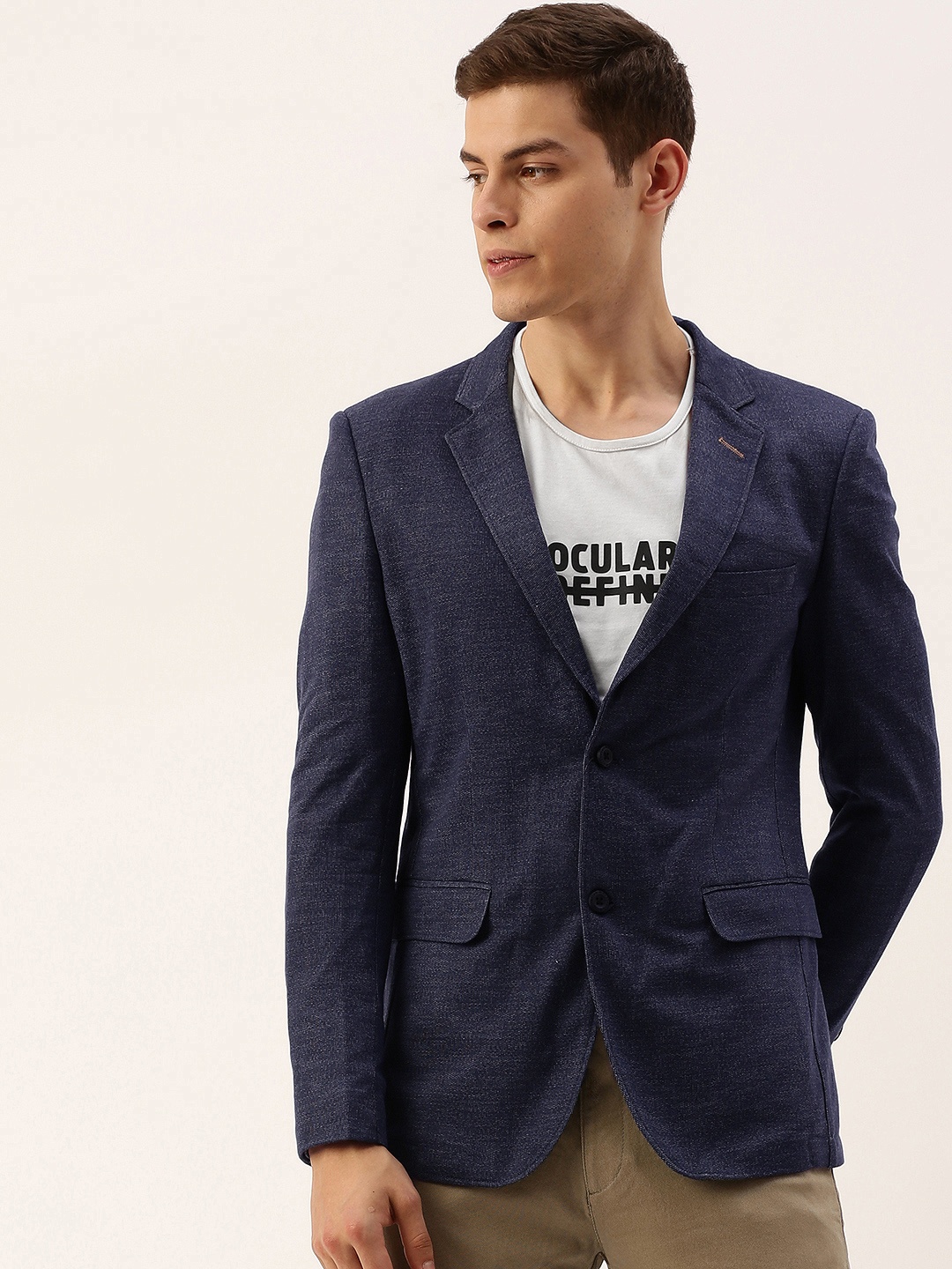 The Indian Garage Co Men Blue Slim Fit Solid Single-Breasted Smart Casual Pure Cotton Blazer
The Indian Garage Co Men Blue Slim Fit Solid Single-Breasted Smart Casual Pure Cotton Blazer