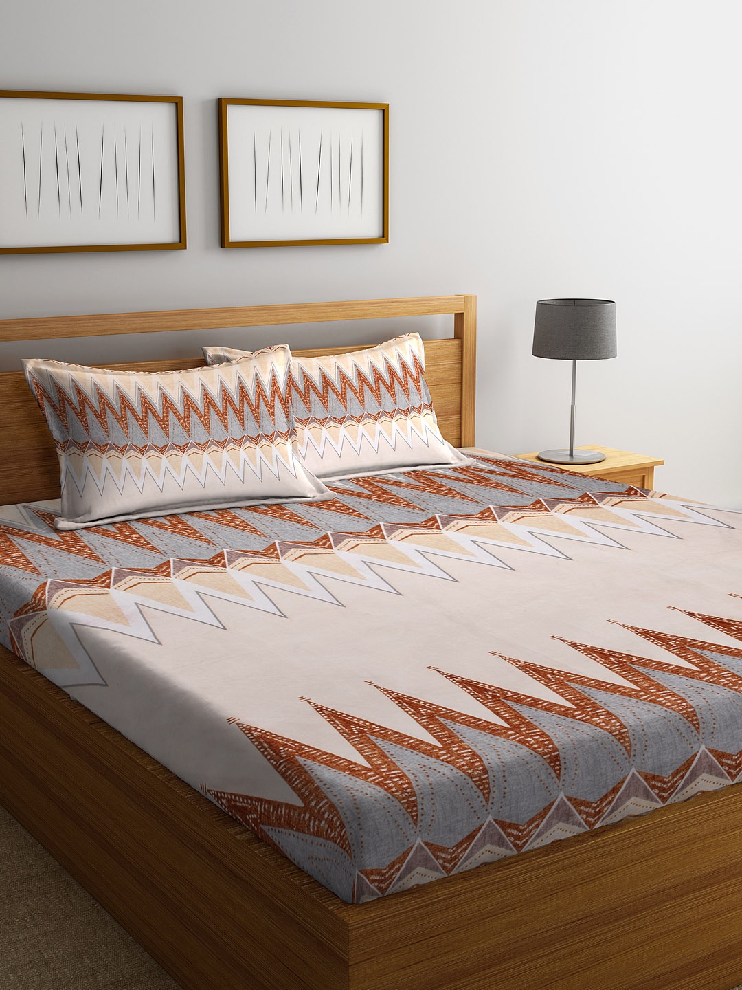 Home Sizzler Multicoloured Geometric 144 TC Polyester 1 Extra Large Bedsheet with 2 Pillow Covers, Multi
Home Sizzler Multicoloured Geometric 144 TC Polyester 1 Extra Large Bedsheet with 2 Pillow Covers, Multi