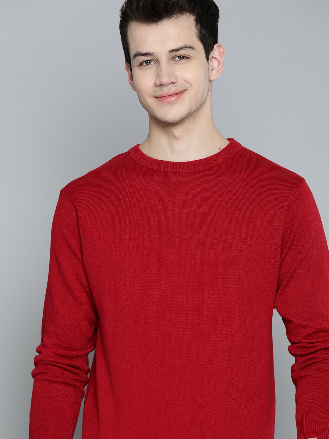 Mast & Harbour Men Red Solid Sweater