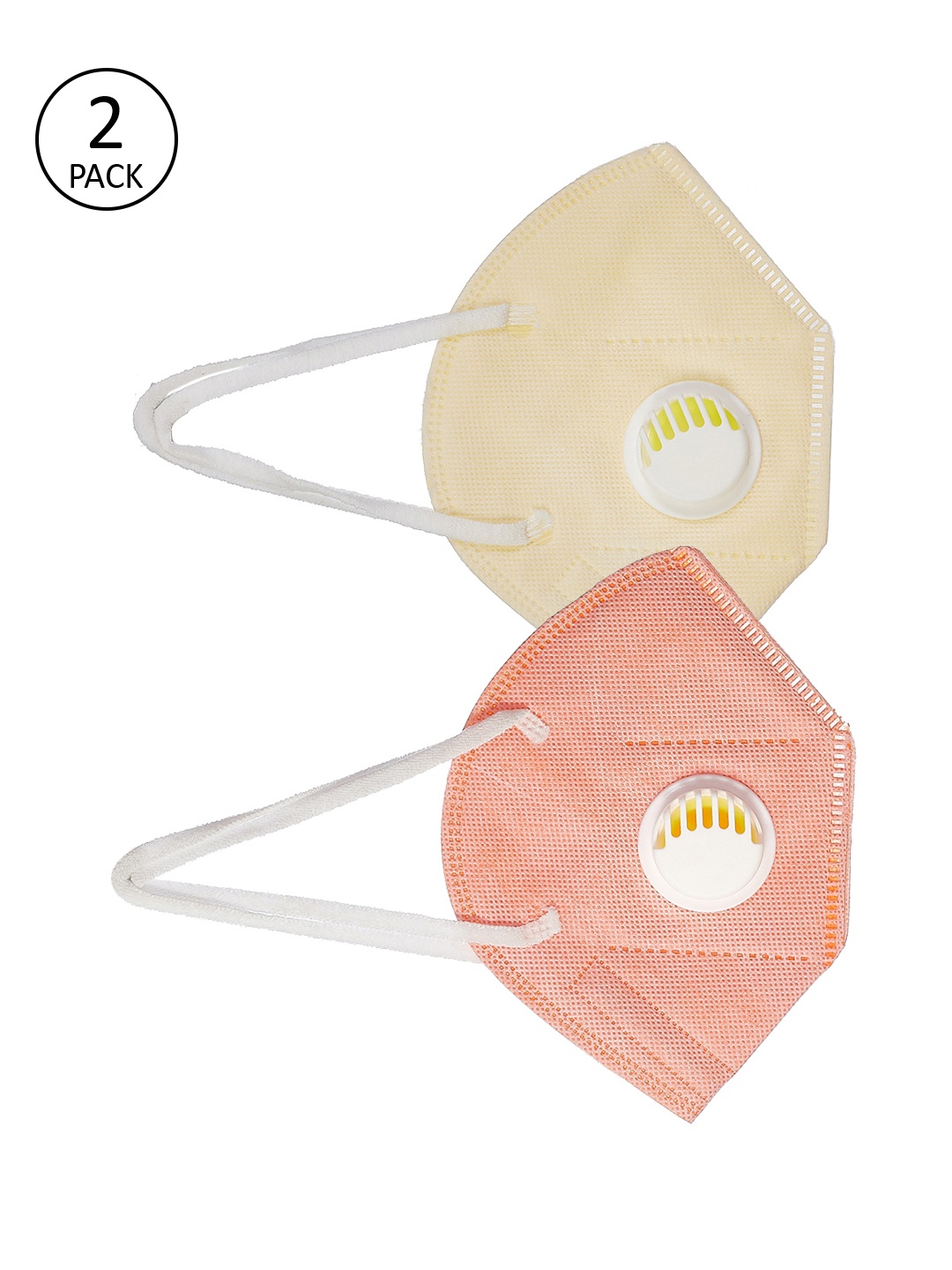 Priyaasi Unisex Pack Of 2 Pcs Pink & Beige Reusable 5-Ply Outdoor KN95 Masks With Valve
Priyaasi Unisex Pack Of 2 Pcs Pink & Beige Reusable 5-Ply Outdoor KN95 Masks With Valve