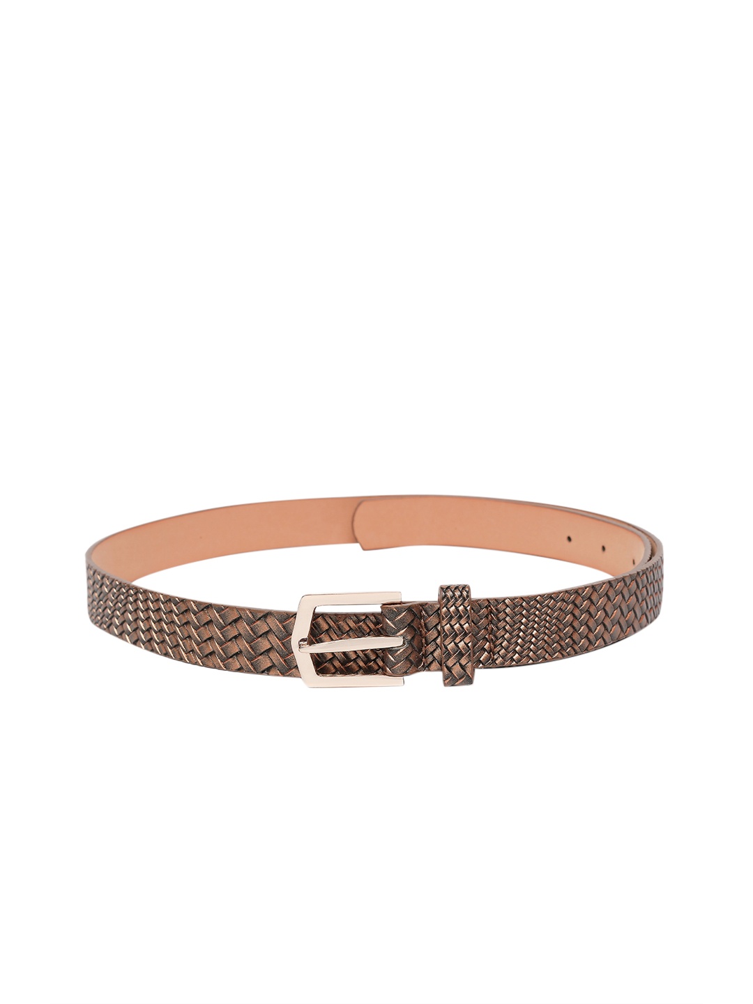 20Dresses Women Gold-Toned & Brown Snake Skin Textured Belt