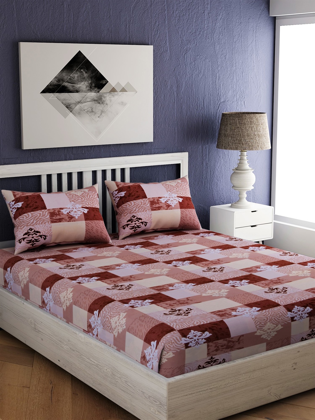 EverHOME Brown & White Ethnic Motifs 144 TC Cotton 1 Queen Bedsheet with 2 Pillow Covers
EverHOME Brown & White Ethnic Motifs 144 TC Cotton 1 Queen Bedsheet with 2 Pillow Covers