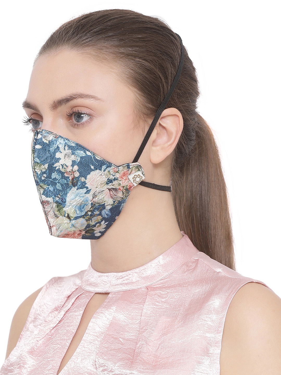 VASTRAMAY Unisex Blue Printed Single 3-Ply Reusable Protective Outdoor Head Band Mask