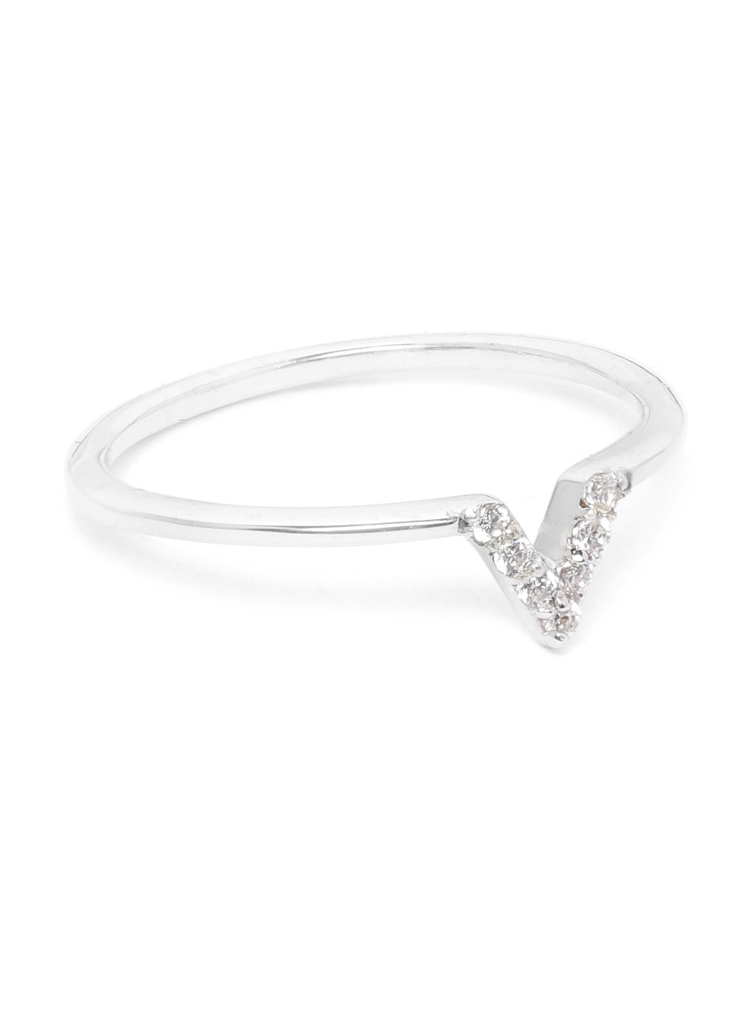 Carlton London 925 Sterling Silver-Women Rhodium-Plated V-Shaped CZ-Studded Finger Ring
Carlton London 925 Sterling Silver-Women Rhodium-Plated V-Shaped CZ-Studded Finger Ring