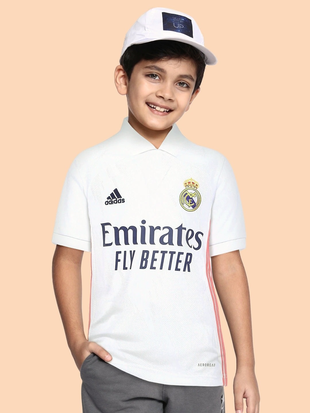 ADIDAS Boys White Perforated Real Madrid Home Football Sustainable Jersey Sustainable T-shirt
ADIDAS Boys White Perforated Real Madrid Home Football Sustainable Jersey Sustainable T-shirt