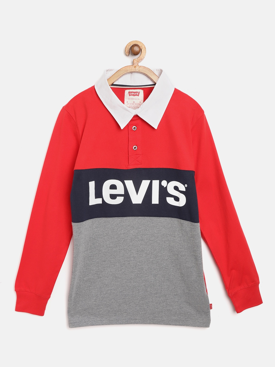 Levis Boys Grey Melange Red Colourblocked Polo Collar Pure Cotton T-shirt with Brand Logo Detail
Levis Boys Grey Melange Red Colourblocked Polo Collar Pure Cotton T-shirt with Brand Logo Detail