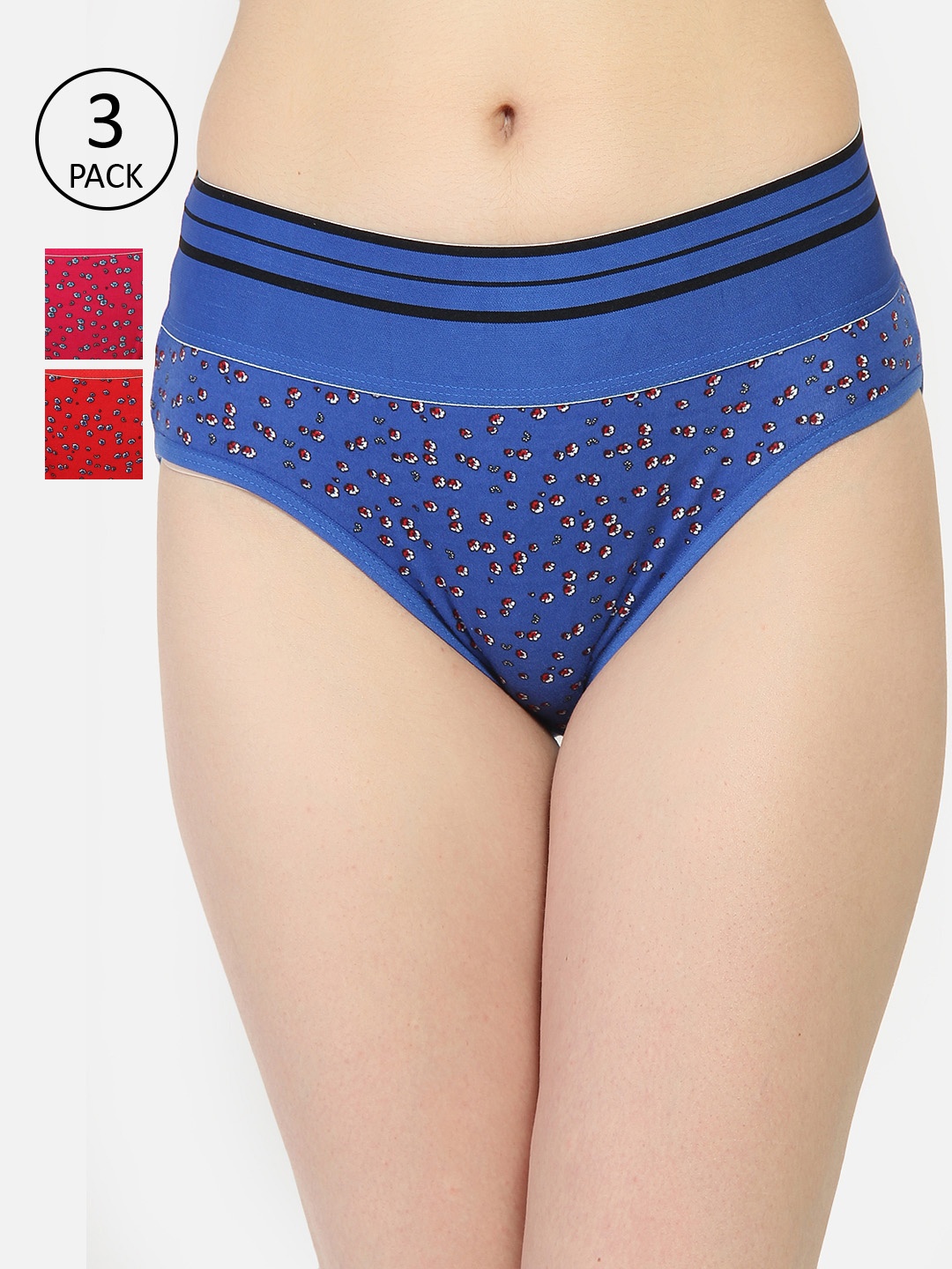 Innocence Women Pack of 3 Assorted Hipster Briefs BBAPLIN90134_S