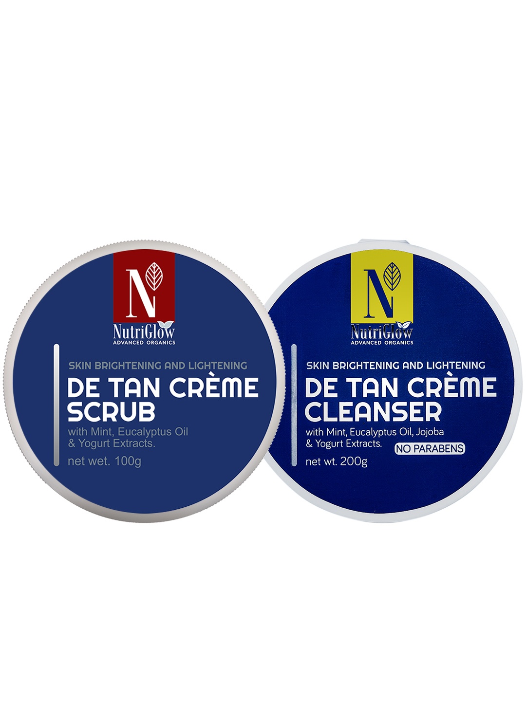 NutriGlow Set of Advanced Organics De Tan Creme Cleanser and De Tan Creme Scrub, White
NutriGlow Set of Advanced Organics De Tan Creme Cleanser and De Tan Creme Scrub, White