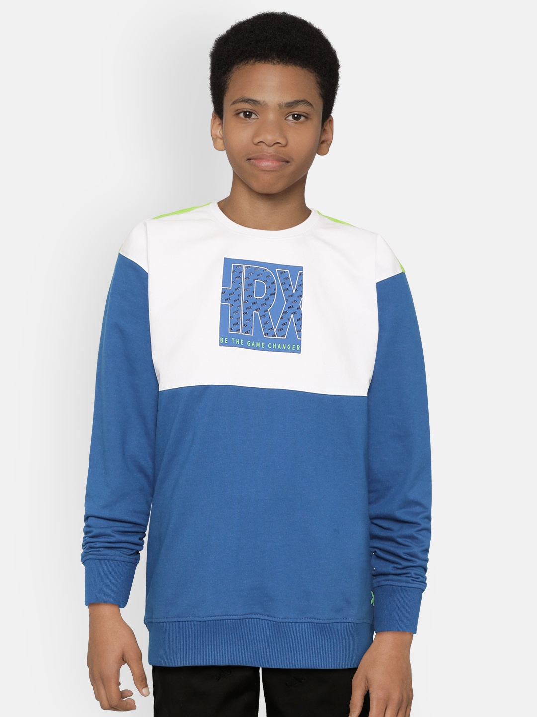 HRX by Hrithik Roshan Boys Blue Colourblocked Regular Fit Bio-Wash Lifestyle Sweatshirt, White
HRX by Hrithik Roshan Boys Blue Colourblocked Regular Fit Bio-Wash Lifestyle Sweatshirt, White