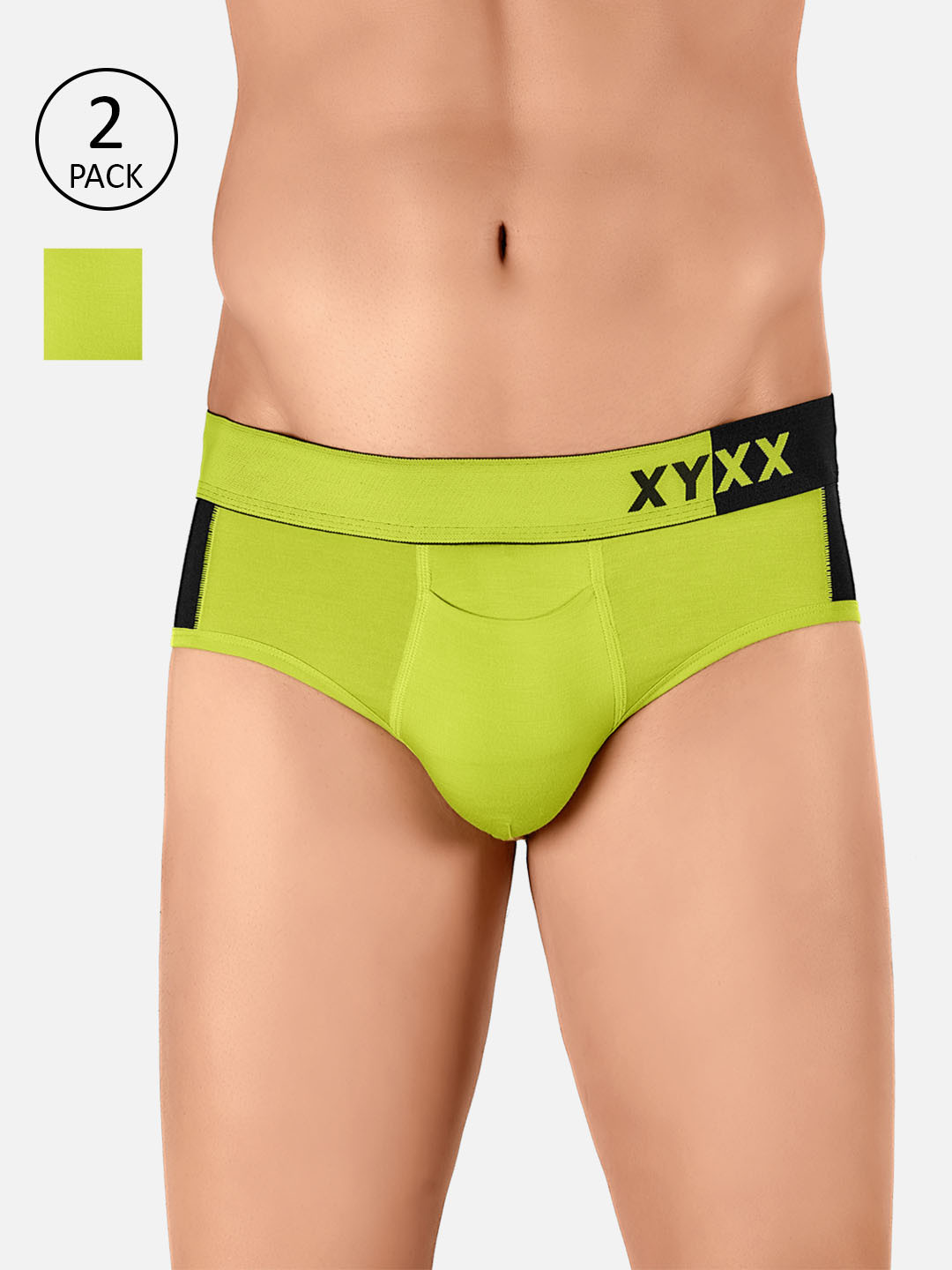 XYXX Men Pack of 2 Colourblocked Ultra Soft Antimicrobial Basic Briefs XYBRF2PCKN171, Yellow 
XYXX Men Pack of 2 Colourblocked Ultra Soft Antimicrobial Basic Briefs XYBRF2PCKN171, Yellow
