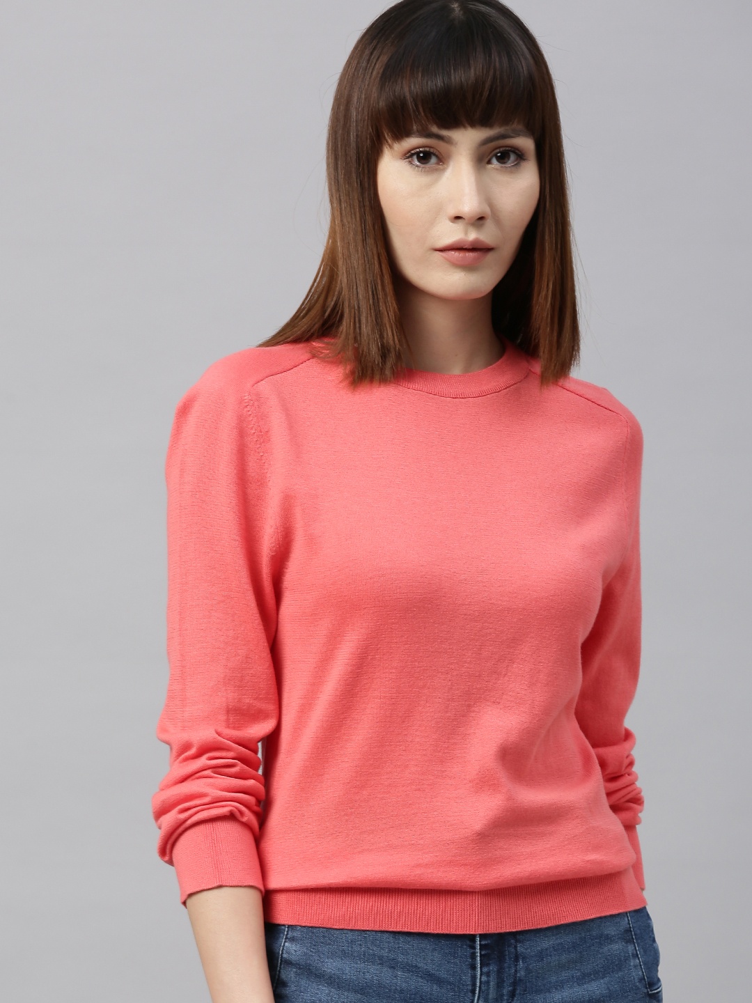 Kosha Women Pink Solid Supima Cotton Pullover