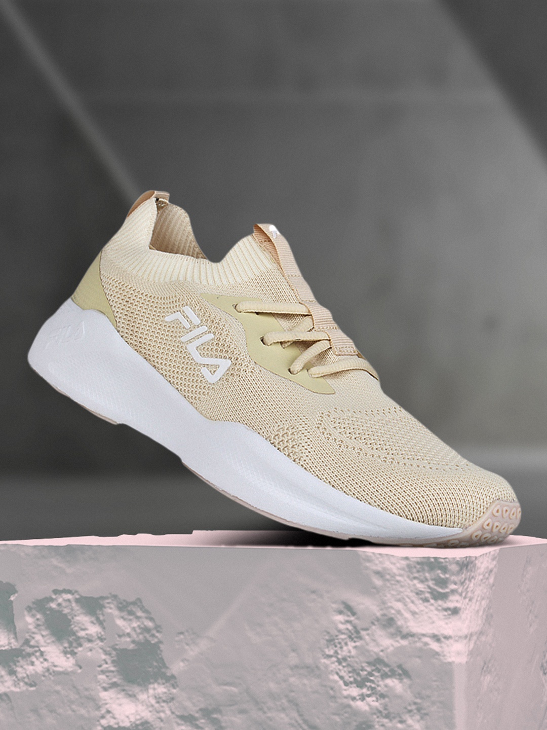 FILA Women Off-White PU Running Shoes