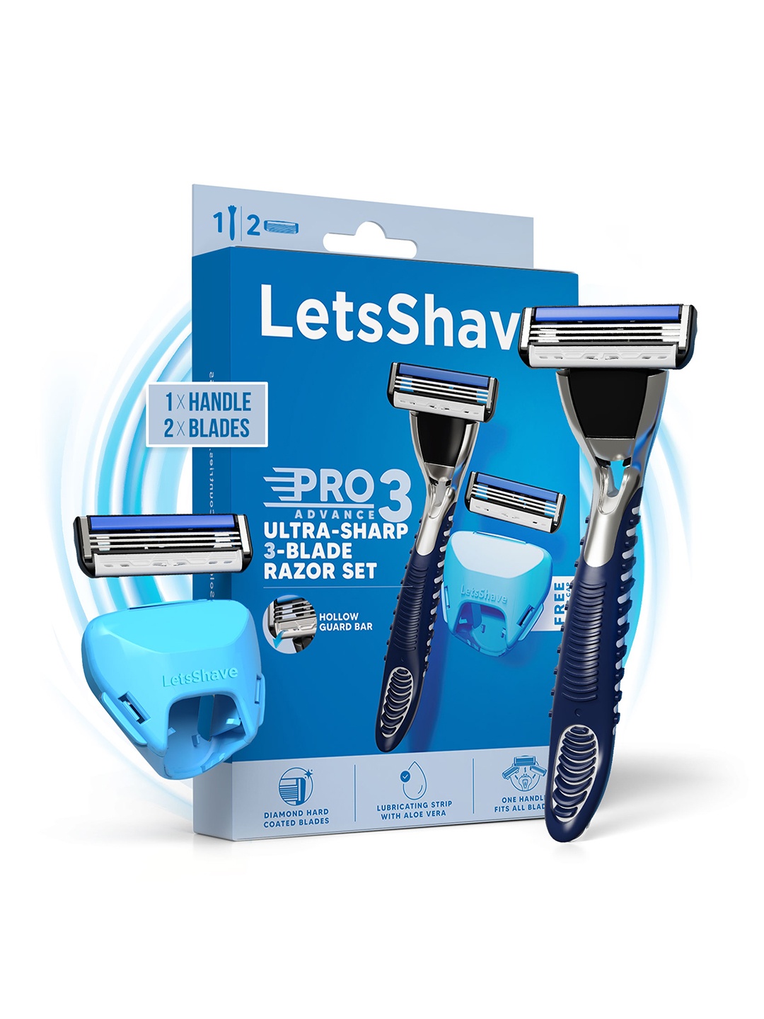 LetsShave Men Pro 3 Advance Face & Head Shaving Kit with Ultra Sharp 3 Blade Razors, Blue
LetsShave Men Pro 3 Advance Face & Head Shaving Kit with Ultra Sharp 3 Blade Razors, Blue
