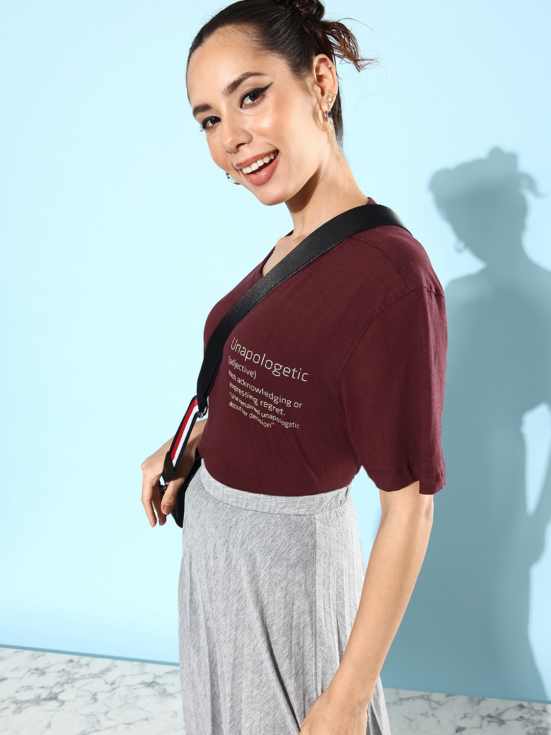 The Roadster Lifestyle Co. Women Burgundy Pure Cotton Winter Ramble Better Slogans T-shirt
The Roadster Lifestyle Co. Women Burgundy Pure Cotton Winter Ramble Better Slogans T-shirt