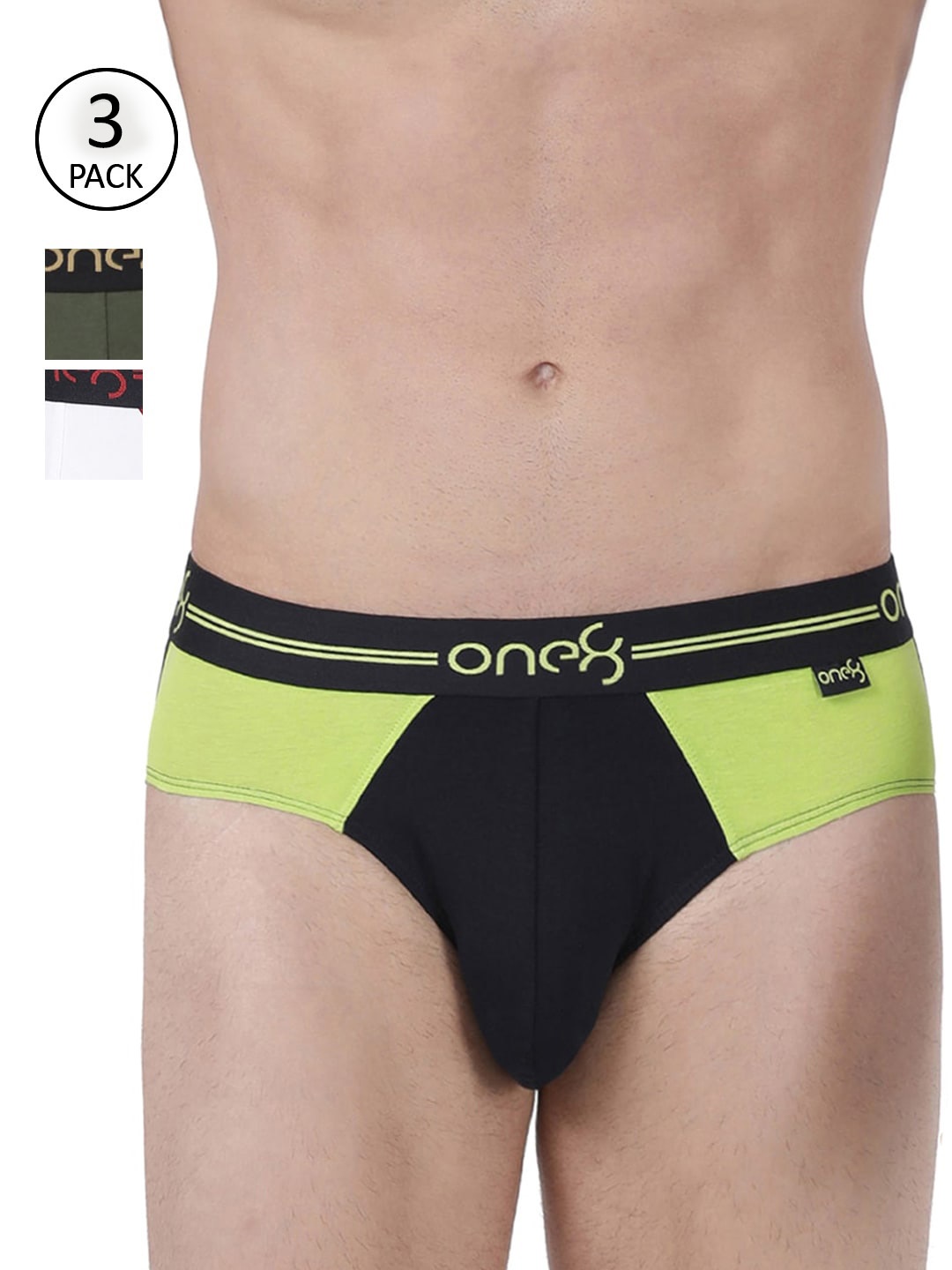 one8 by Virat Kohli Men Pack Of 3 Colourblocked Premium Cotton Stretch Briefs 204-PO3, Black
one8 by Virat Kohli Men Pack Of 3 Colourblocked Premium Cotton Stretch Briefs 204-PO3, Black