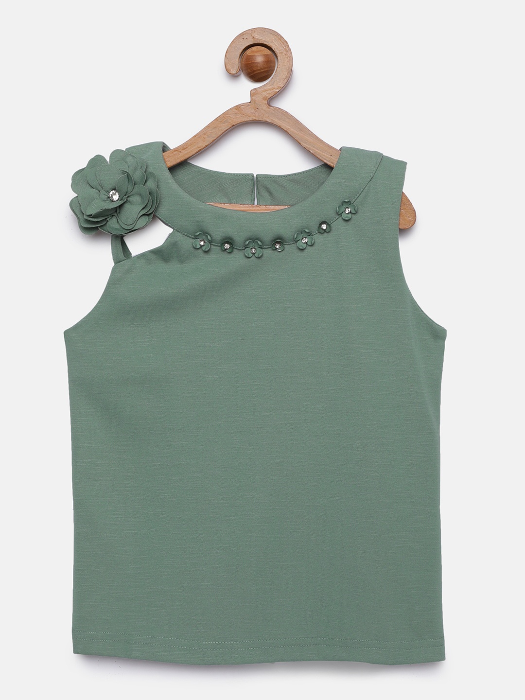 Tiny Girl Girls Green Solid Top