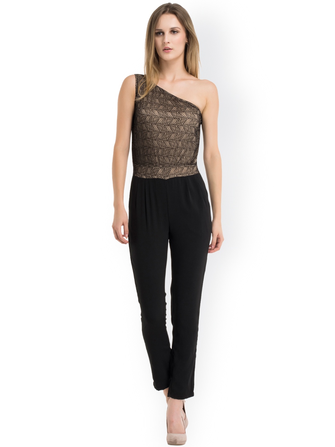 Kazo Black One-Shoulder Jumpsuit