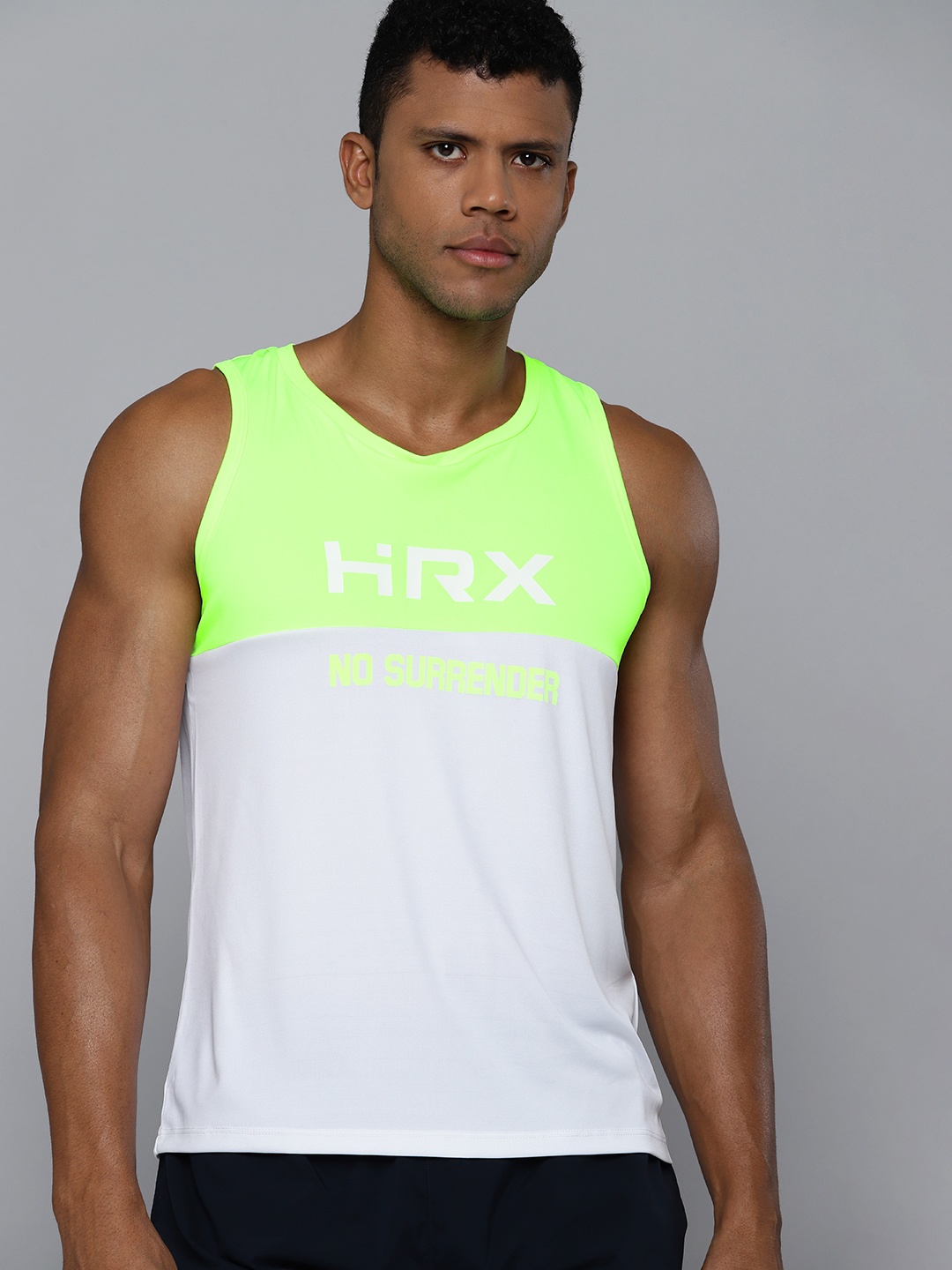 HRX by Hrithik Roshan Colourblocked Rapid-Dry Antimicrobial Training T-shirt, Lime green
HRX by Hrithik Roshan Colourblocked Rapid-Dry Antimicrobial Training T-shirt, Lime green
