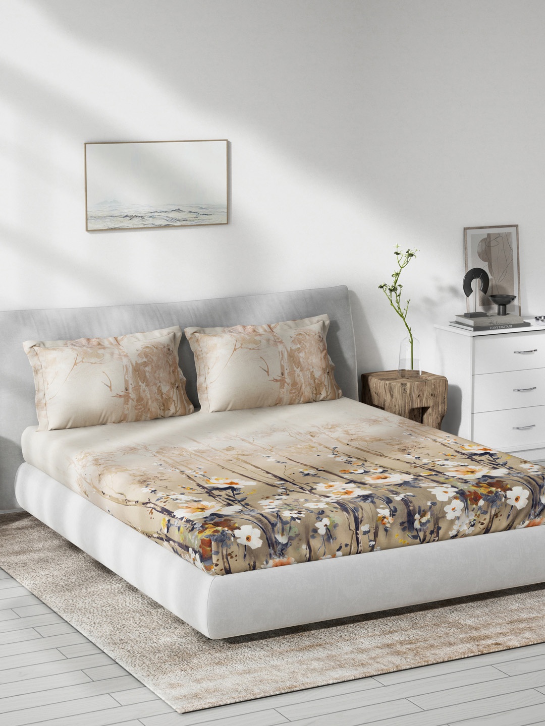 DDecor Multicoloured Floral 140 TC Cotton 1 Queen Bedsheet with 2 Pillow Covers, Multi
DDecor Multicoloured Floral 140 TC Cotton 1 Queen Bedsheet with 2 Pillow Covers, Multi
