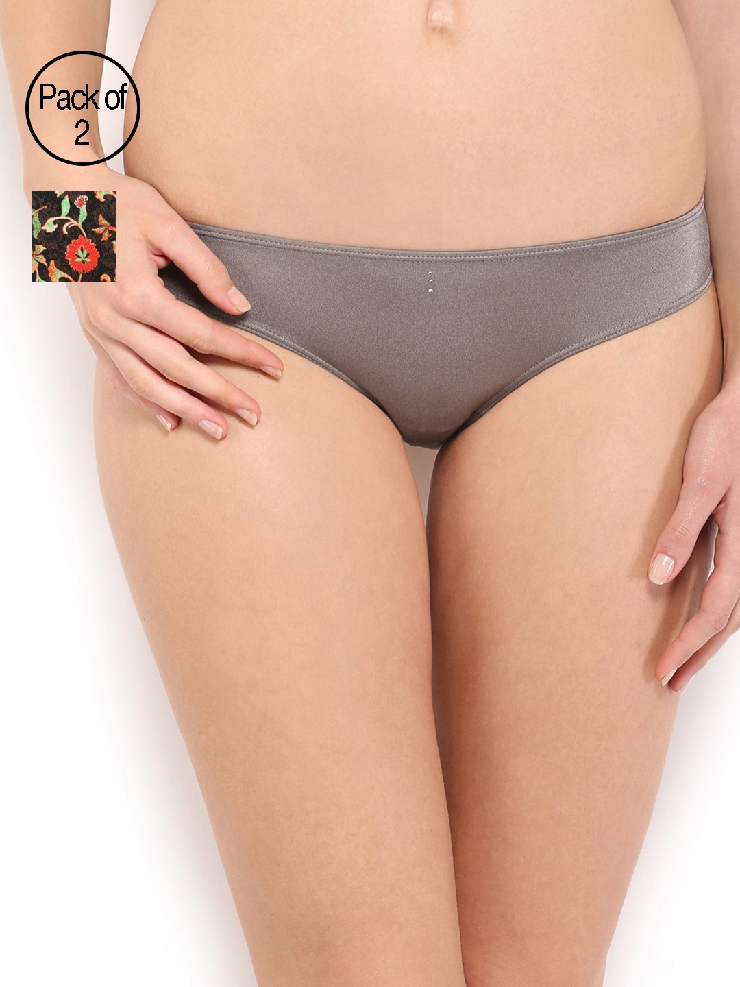 Amante Women Pack Of 2 Bikini Briefs, Taupe