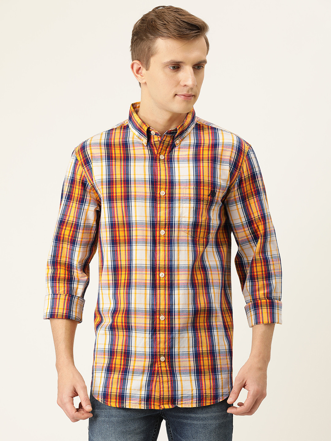 Aeropostale Men White & Mustard Yellow Regular Fit Checked Casual Shirt
Aeropostale Men White & Mustard Yellow Regular Fit Checked Casual Shirt