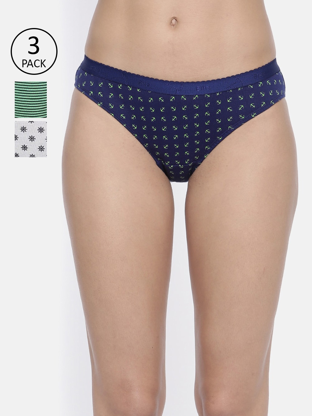 Bitz Women Pack of 3 Assorted Hipster Briefs MHI001