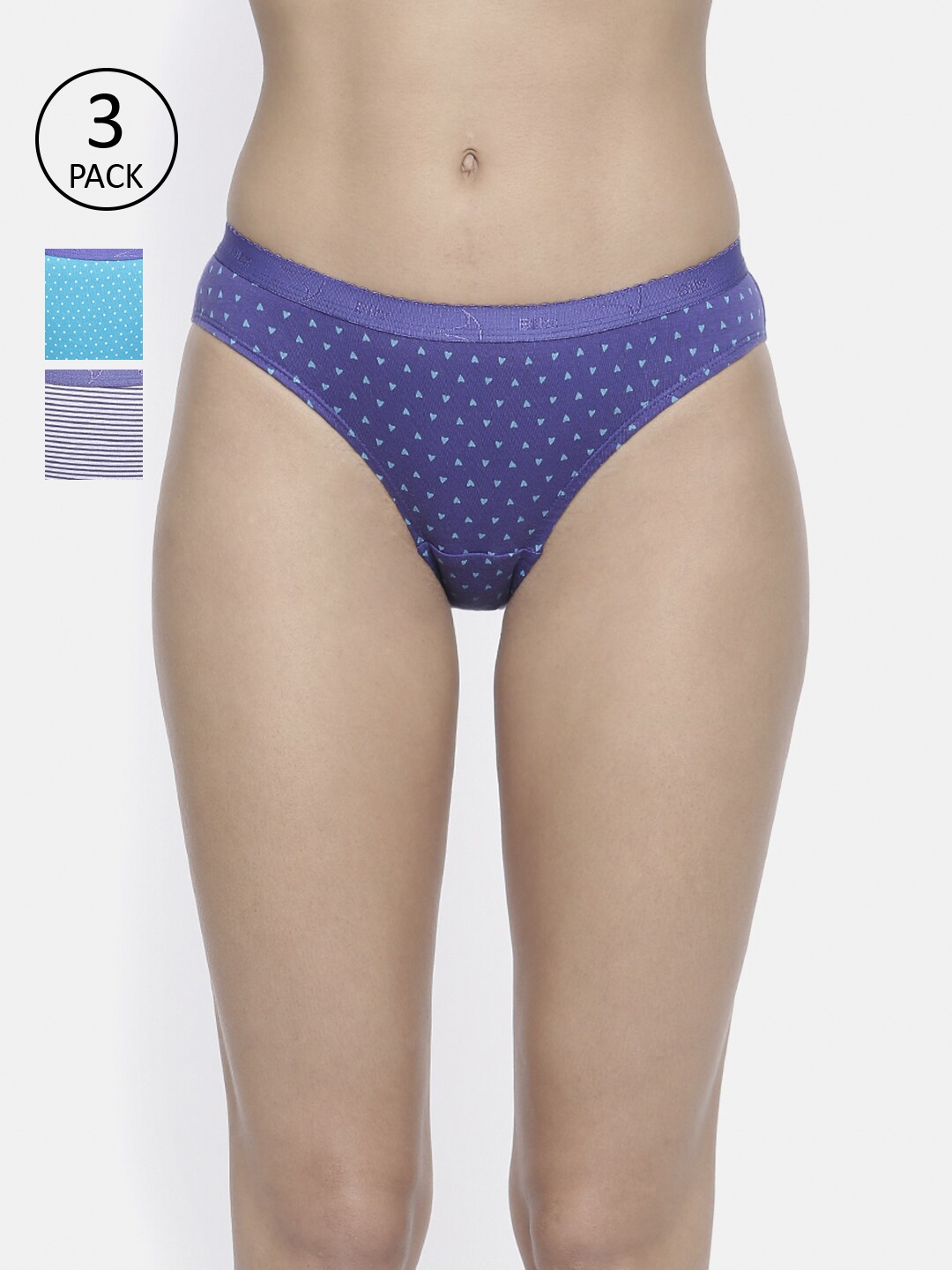 Bitz Women Pack of 3 Assorted Hipster Briefs MHI001