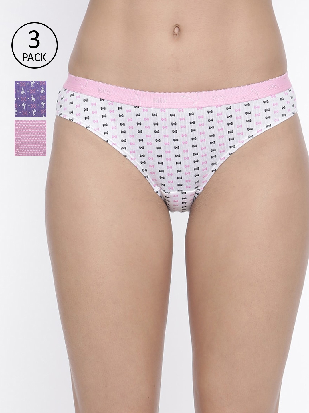 Bitz Women Pack of 3 Assorted Hipster Briefs MHI001