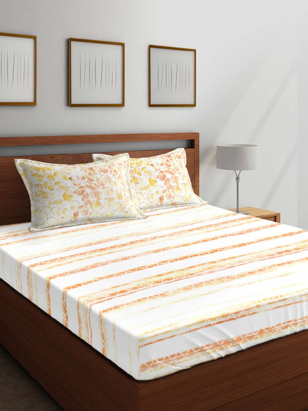 Boutique Living India Off-White & Yellow Striped 144 TC Cotton 1 King Bedsheet with 2 Pillow Covers
Boutique Living India Off-White & Yellow Striped 144 TC Cotton 1 King Bedsheet with 2 Pillow Covers