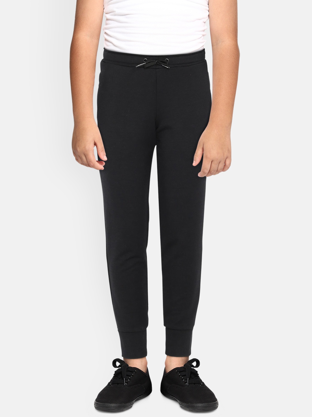 Puma Girls Black Solid Track Pants