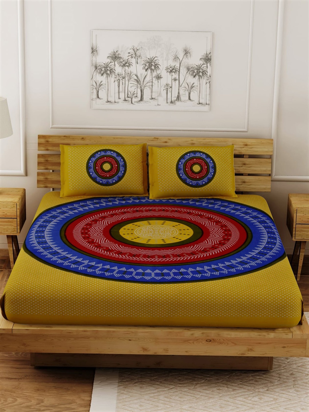 LIVING ROOTS Multicoloured Jaipuri Ethnic 144 TC Cotton 1 King Bedsheet & 2 Pillow Covers, Multi
LIVING ROOTS Multicoloured Jaipuri Ethnic 144 TC Cotton 1 King Bedsheet & 2 Pillow Covers, Multi