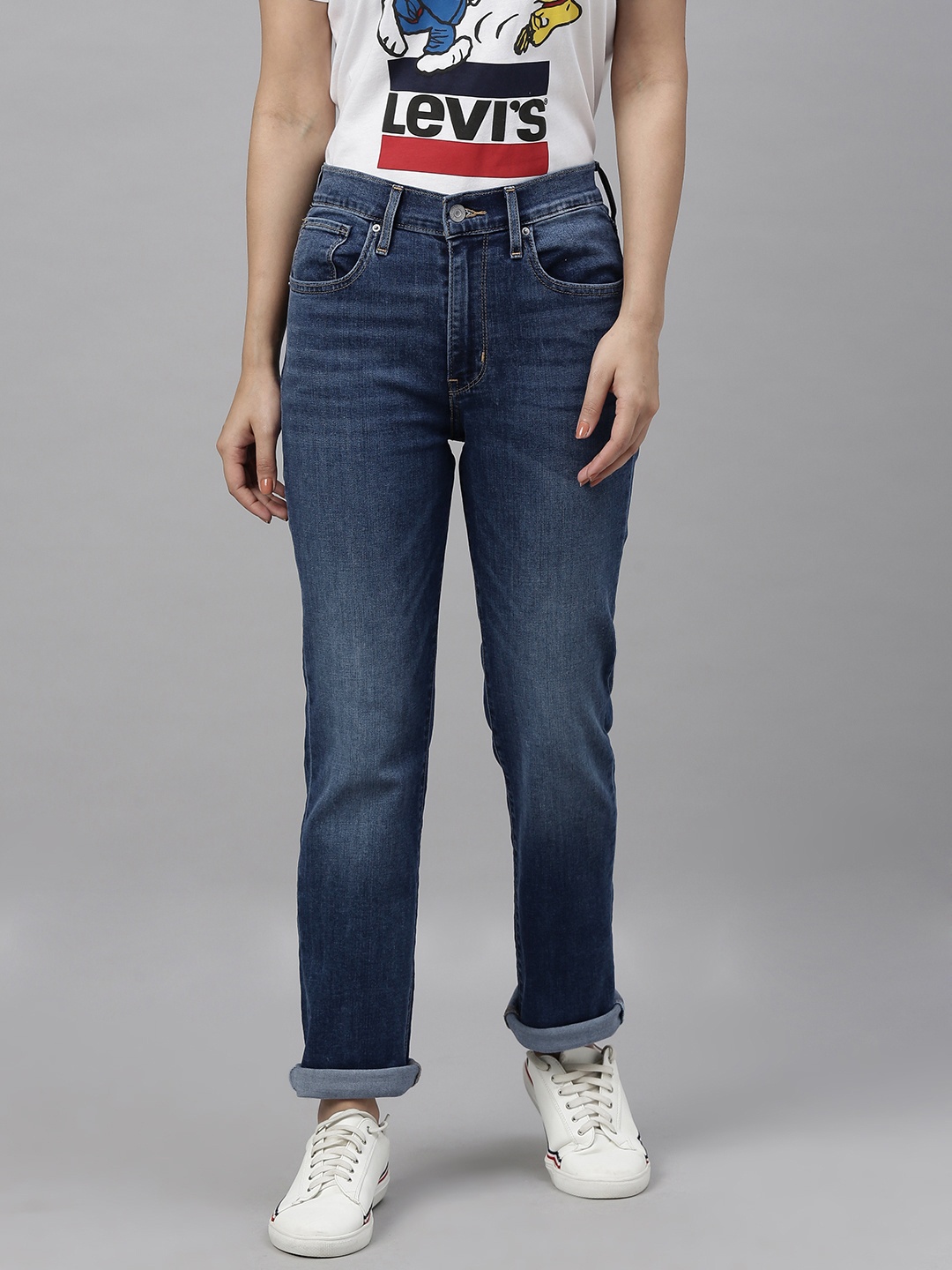 Levis Women Blue 724 Straight Fit High-Rise Clean Look Stretchable Sustainable Jeans
Levis Women Blue 724 Straight Fit High-Rise Clean Look Stretchable Sustainable Jeans