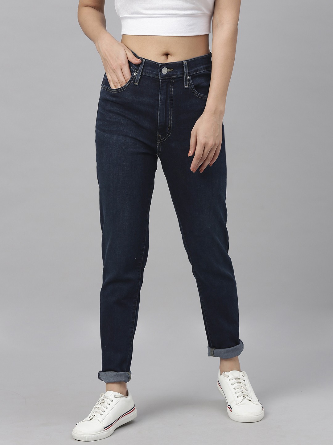 Levis Women Navy Blue Super Skinny Fit High-Rise Clean Look Stretchable Sustainable Jeans
Levis Women Navy Blue Super Skinny Fit High-Rise Clean Look Stretchable Sustainable Jeans