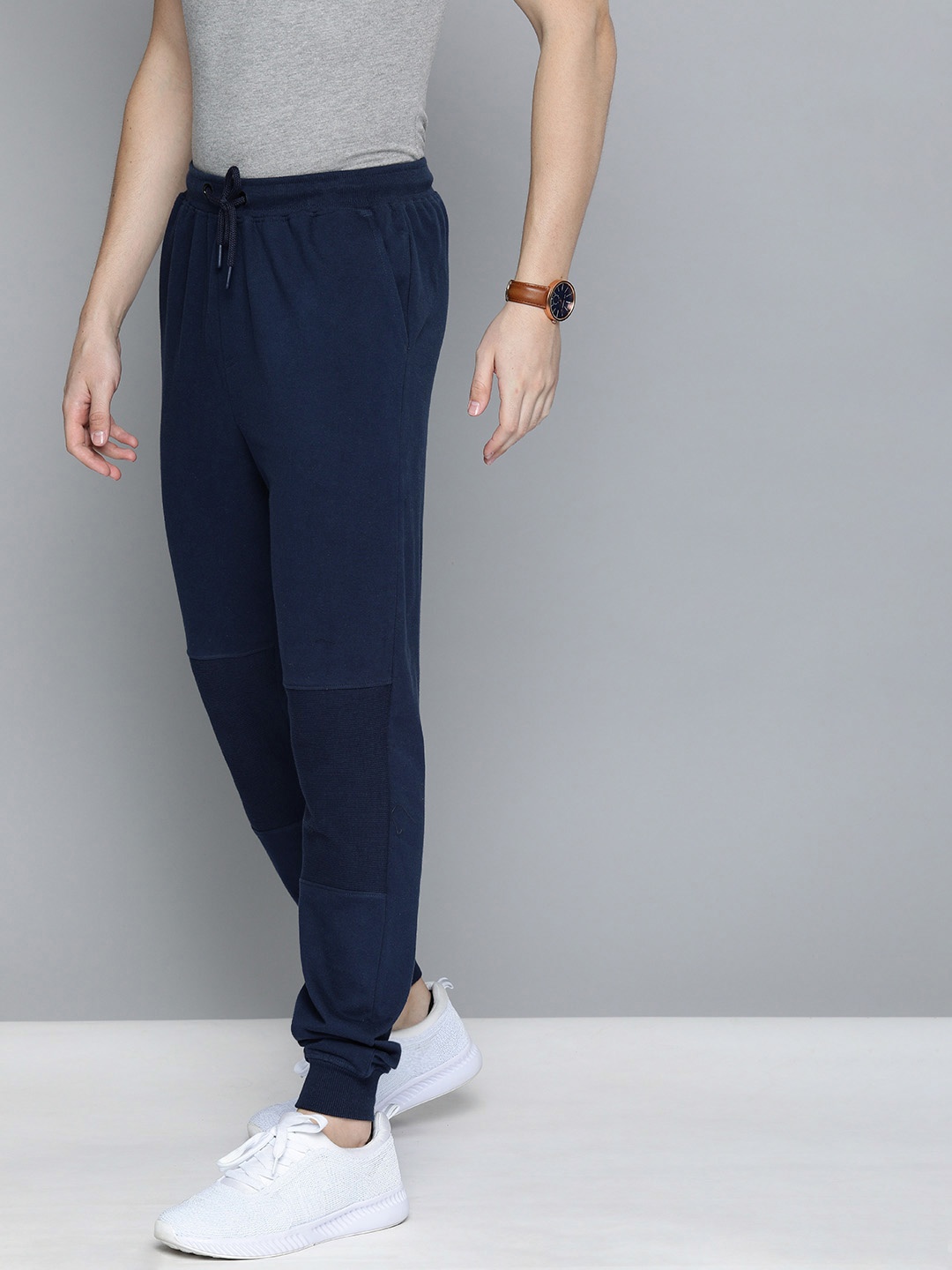 Harvard Men Navy Blue Solid Joggers