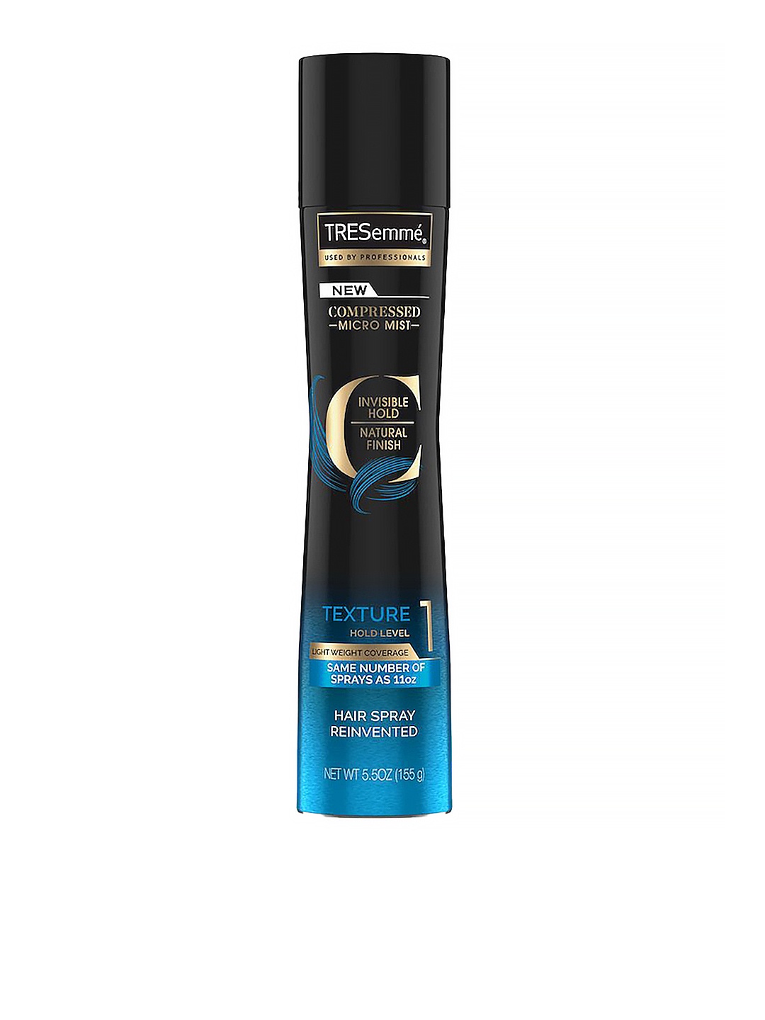 TRESemme Unisex Compressed Micro Mist Hold Level 1 Lightweight Coverage Hair Spray 155 g, Black
TRESemme Unisex Compressed Micro Mist Hold Level 1 Lightweight Coverage Hair Spray 155 g, Black