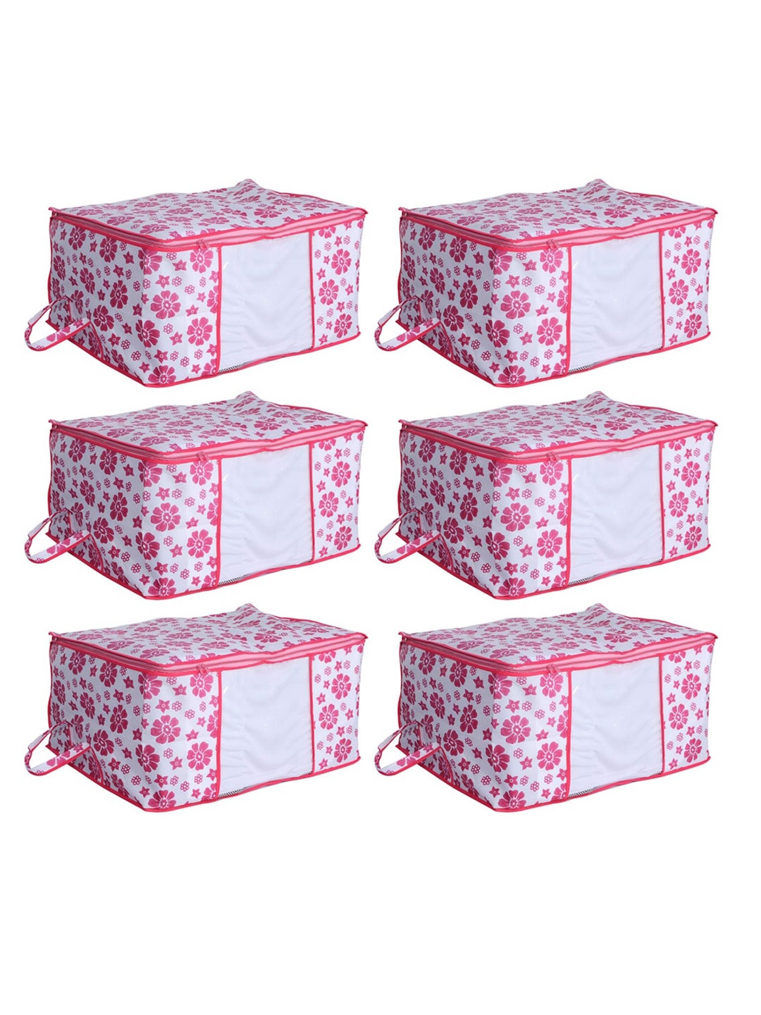 Kuber Industries Set Of 6 White & Pink Flower Printed Storage Bags With Transparent Window
Kuber Industries Set Of 6 White & Pink Flower Printed Storage Bags With Transparent Window