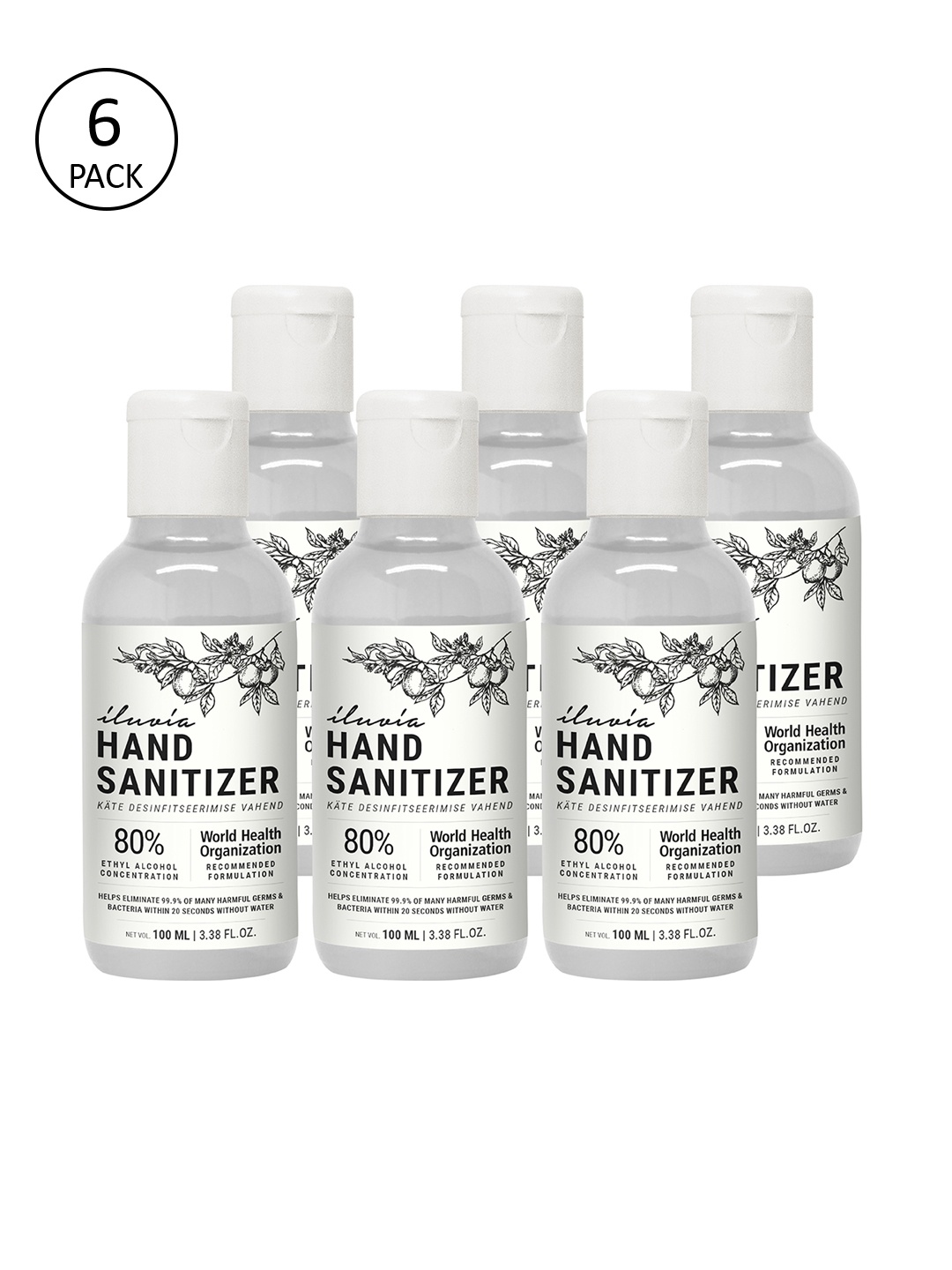 iluvia Professional Pack Of 6 80% Alcohol Hypoallergenic Gel Sanitizer 600ml, Transparent
iluvia Professional Pack Of 6 80% Alcohol Hypoallergenic Gel Sanitizer 600ml, Transparent
