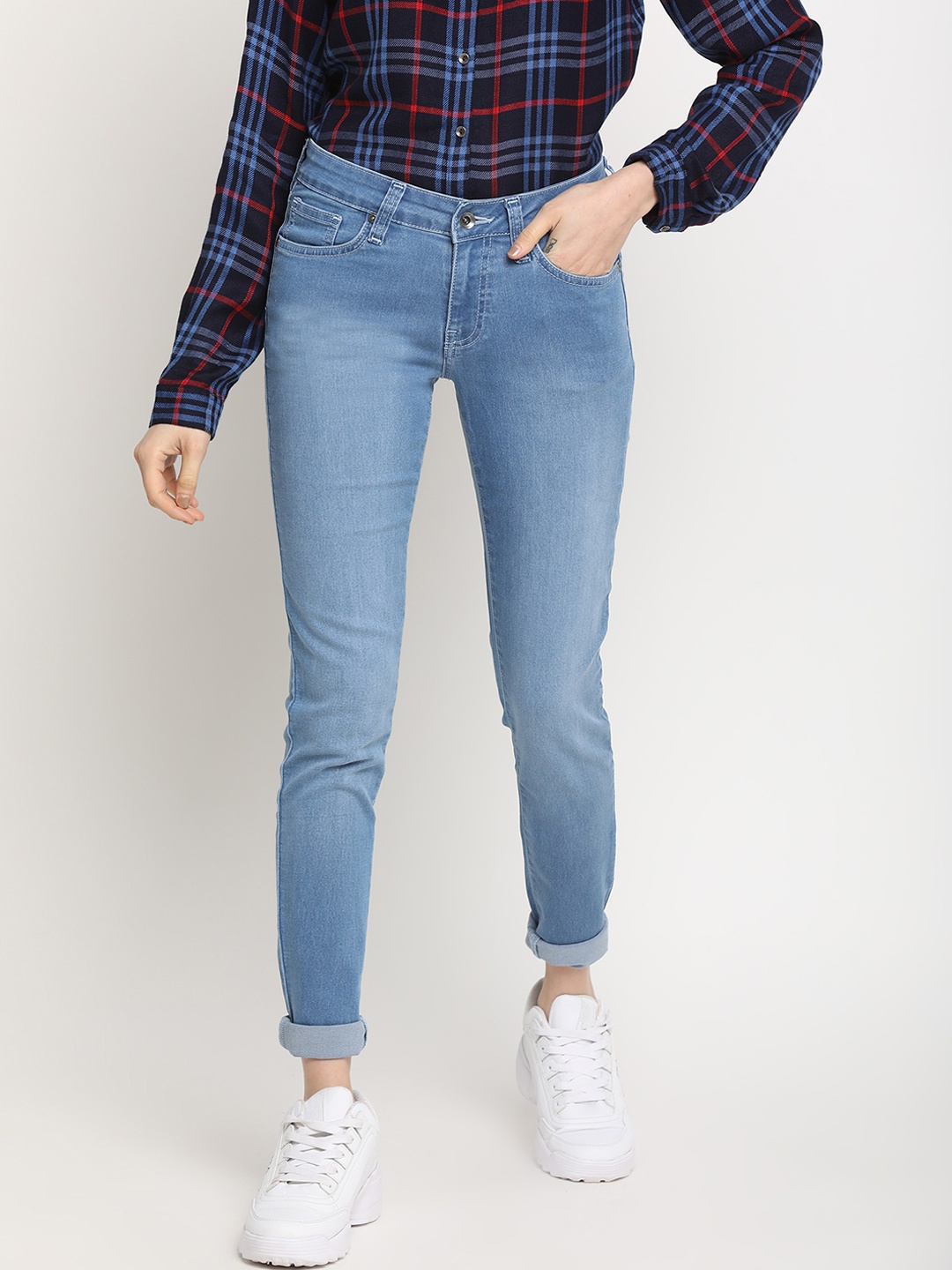 Pepe Jeans Women Blue Regular Fit Mid-Rise Clean Look Jeans