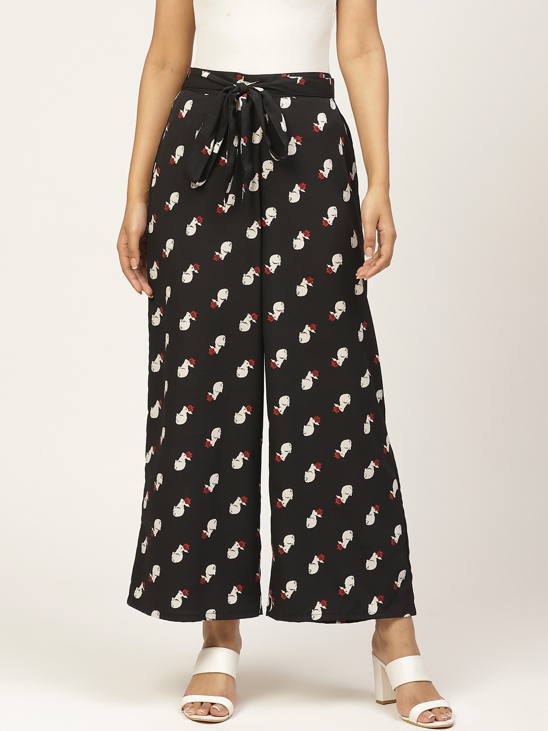 ZIZO By Namrata Bajaj Women Black & White Regular Fit Printed Parallel Trousers
ZIZO By Namrata Bajaj Women Black & White Regular Fit Printed Parallel Trousers