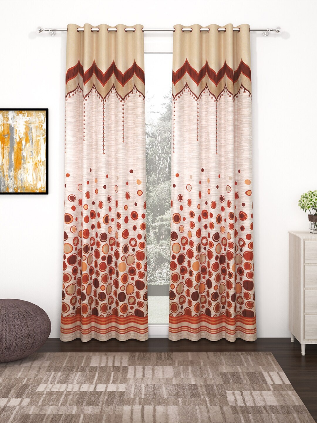 Story@home Beige & Red Set of 2 Premium Jacquard 350GSM Room Darkening Eyelet Single Door Curtains
Story@home Beige & Red Set of 2 Premium Jacquard 350GSM Room Darkening Eyelet Single Door Curtains
