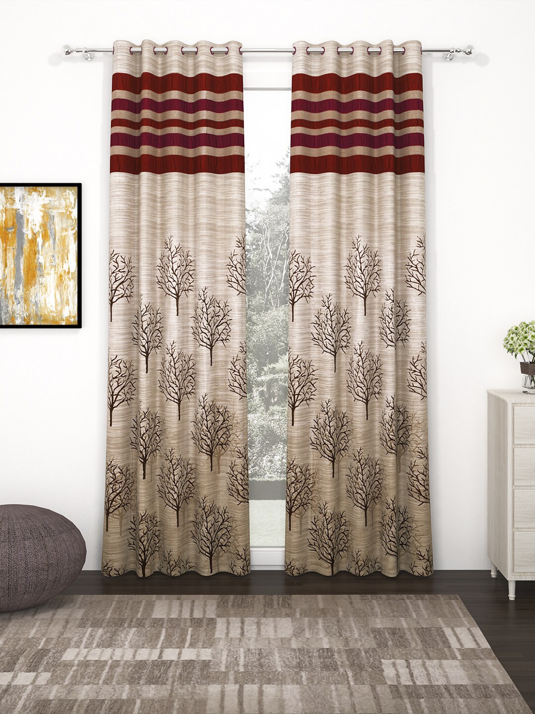 Story@home Maroon & Brown Set of 2 Premium Jacquard 350GSM Room Darkening Eyelet Long Door Curtains
Story@home Maroon & Brown Set of 2 Premium Jacquard 350GSM Room Darkening Eyelet Long Door Curtains