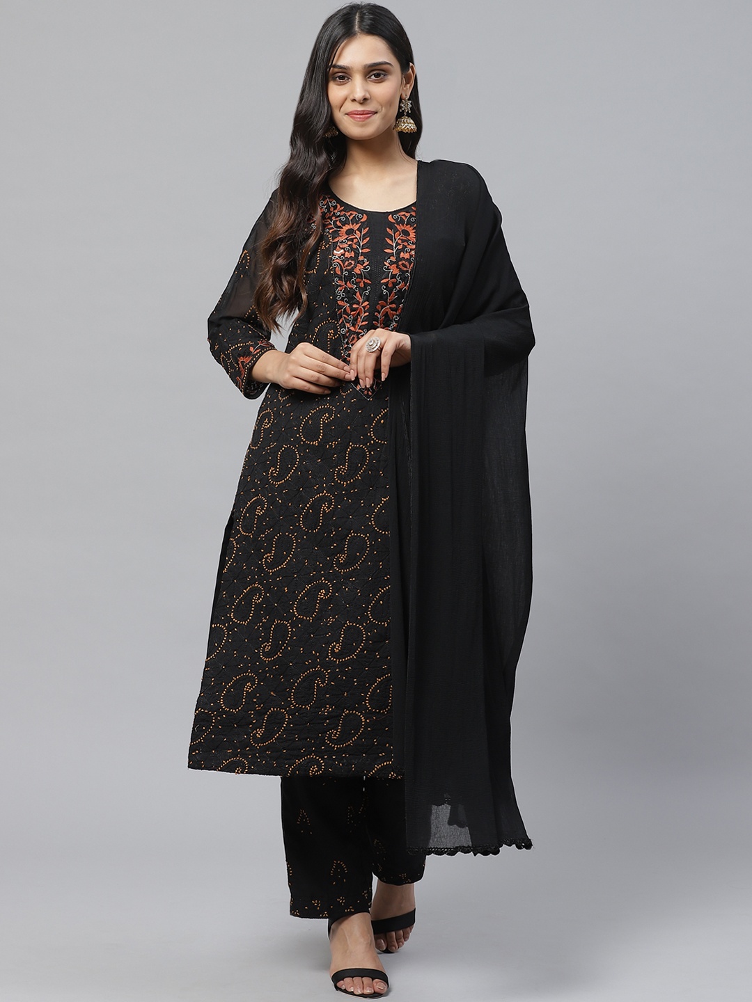 ADA Black & Orange Pure Cotton Chikankari Hand Embroidered Unstitched Sustainable Dress Material
ADA Black & Orange Pure Cotton Chikankari Hand Embroidered Unstitched Sustainable Dress Material